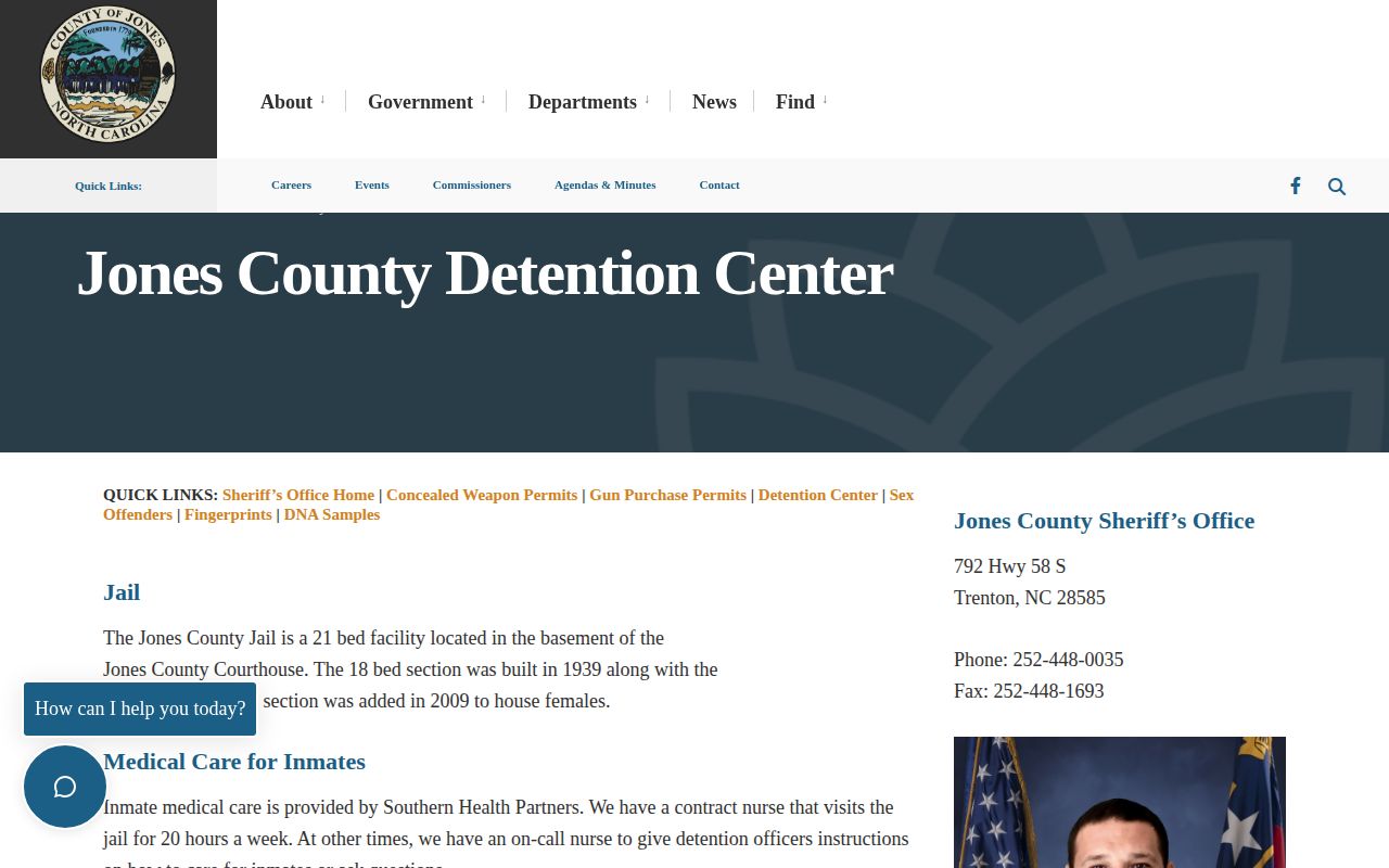 Jones County Detention Center official source for Trenton custody