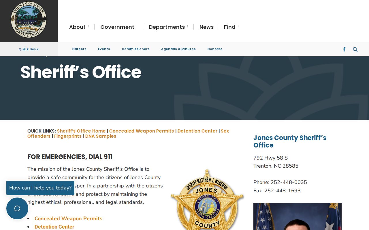 Jones County Sheriff official source for booking records